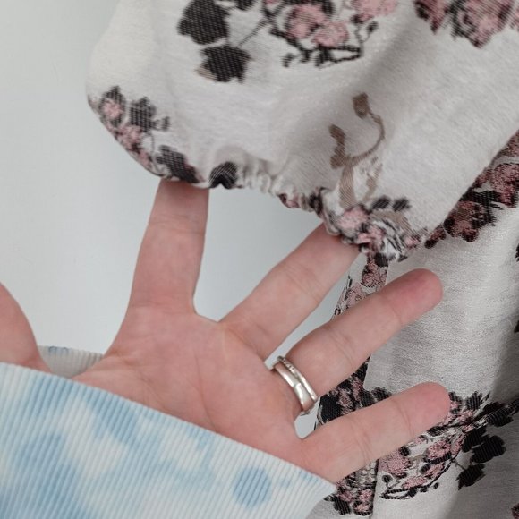 SISTER JANE M Dream Pink Black Floral Jacquard Ruffle Dress Mini Tiered Lux Puff - Picture 9 of 15